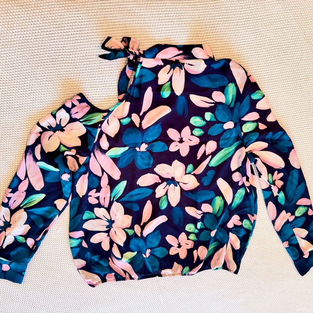 OCTAVIA Tie Neck Floral Blouse Women’s Top - Picture 10 of 14